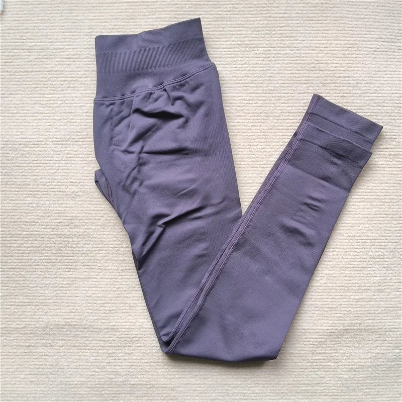 Seamless Sporty Leggings High Impact Yoga Leggings Fitness Pants Butt Lifting Tights Tummy Control Squat Proof Workout Tights - Tasawoq