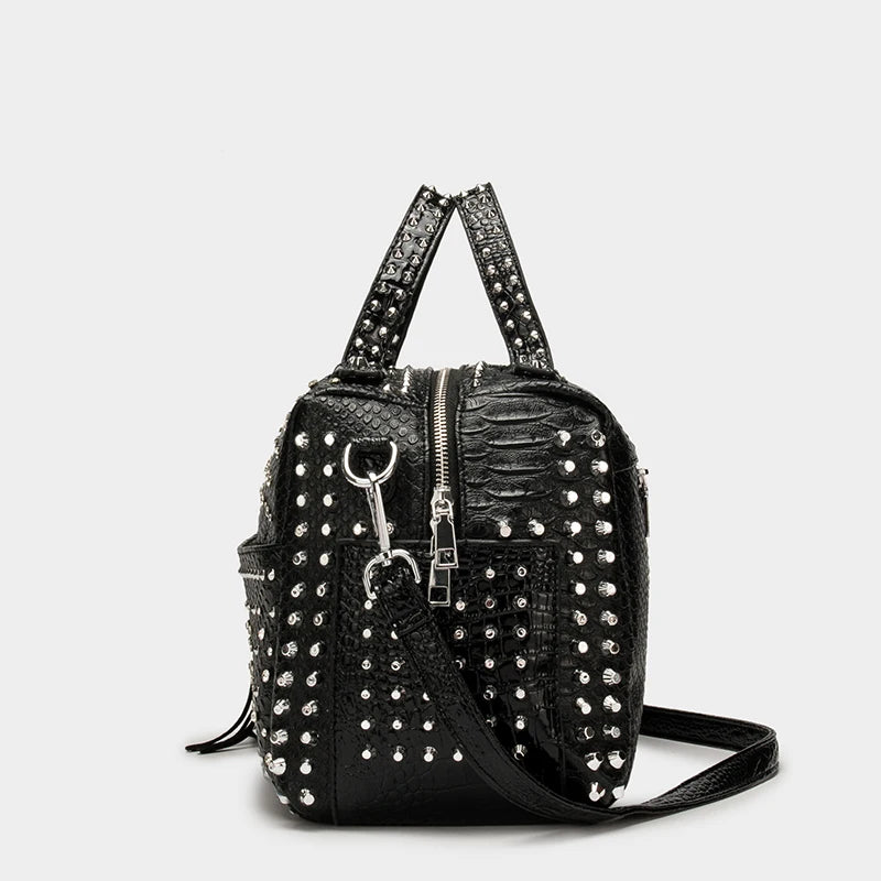 Women's bag luxury designer purses and handbags Shoulder bags vintage Rivet tote bag for women Large capacity travel bag purse - Tasawoq