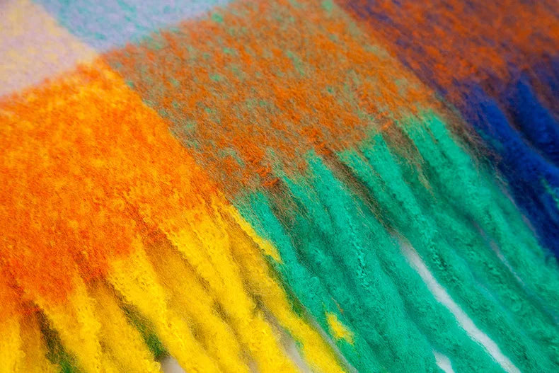 2025 Winter Thick Warm Scarf Women Cashmere Shawl and Wraps Pashmina Neckerchief Bufanda Female Rainbow Hairy Tessel Echarpe New - Tasawoq