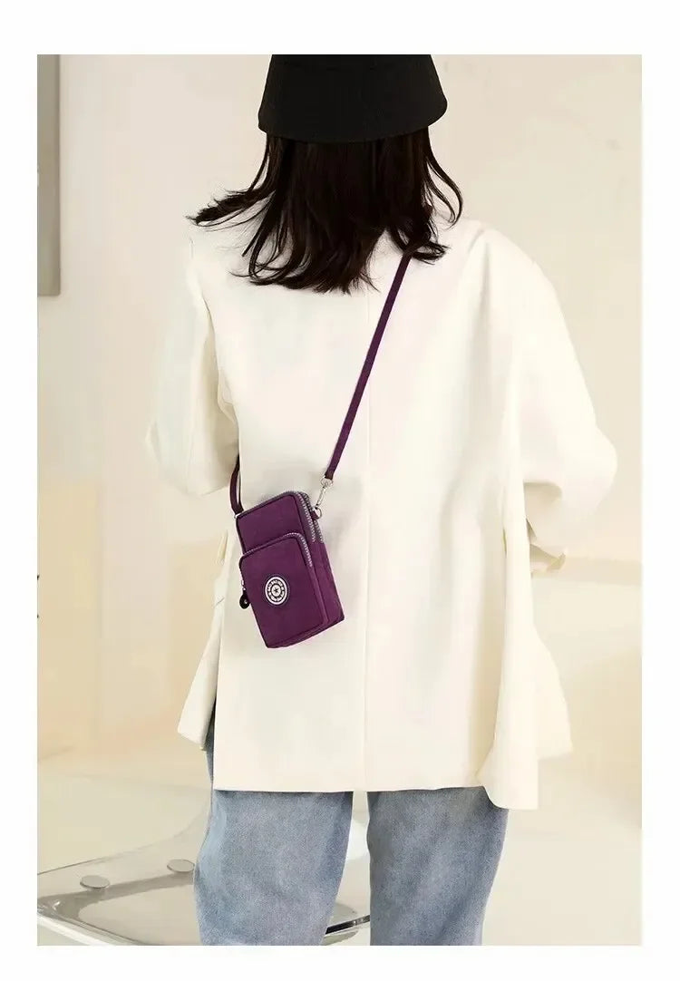 Portable Shoulder Bags Nylon Waterproof Women Mobile Phone Bags Mini Female Messenger Purse Lady Wallet Female CrossBody Bag - Tasawoq
