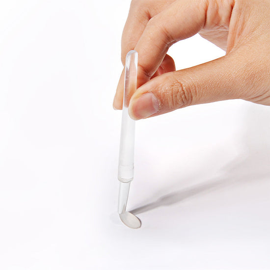 1/3/5pcs Flat Silicone Applicator Sticks Reusable Lip Brush With Cover For Dust Prevention Silicone Nail Powder Applying Tools - Tasawoq