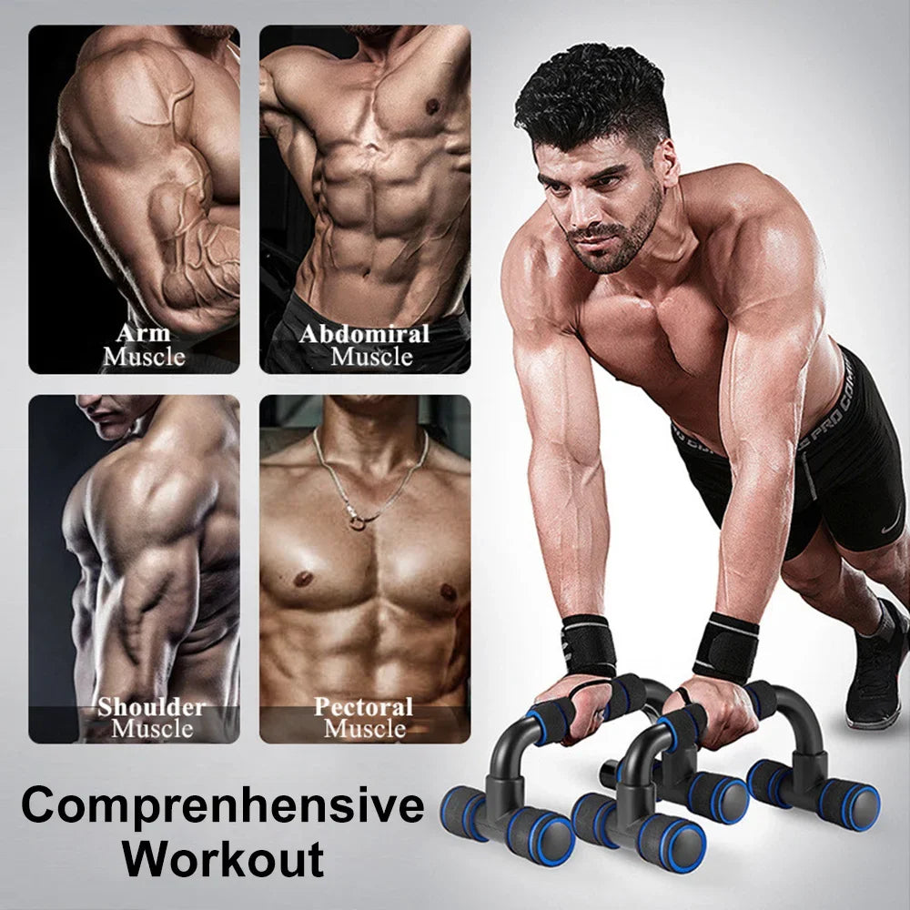 1pair U-shaped Push-up Rack Fitness Equipment Hand Sponge Grip Muscle Training Push Up Bar Chest Home Gym Body Building - Tasawoq