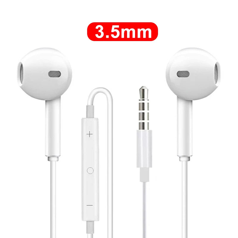 2024 Headphones For iPhone 16 Pro Max 15 14 13 12 11 Mini in-ear Earphones X XS XR 7 8 6 6S Plus Wired Headset Phone Accessories - Tasawoq