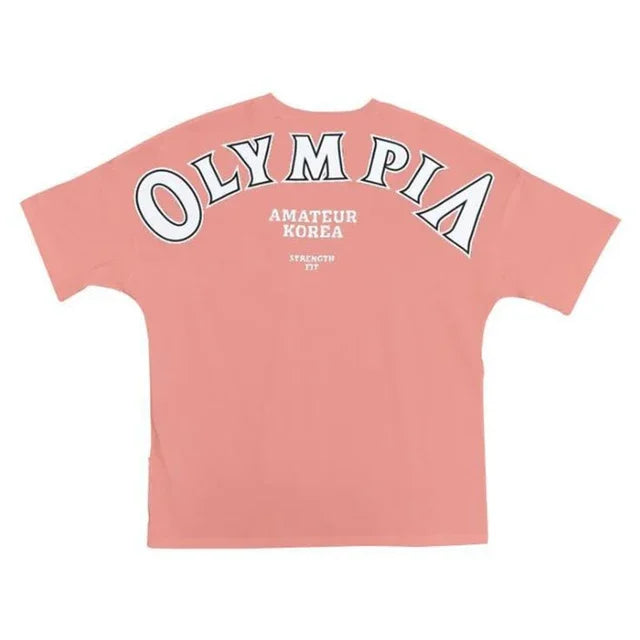 NEW Cotton Gym Shirt Sports T Shirt Men Short Sleeve Running T Shirt Men Workout Training Tees Fitness Loose large size tops