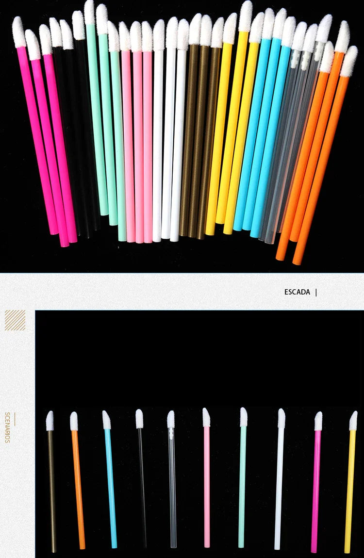 50 Pcs Disposable Lip Brush Makeup Tools Hollow Lip Wands Nylon Lip Gloss Stick Applicator Lipstick Wands Set Cosmetic Tools - Tasawoq