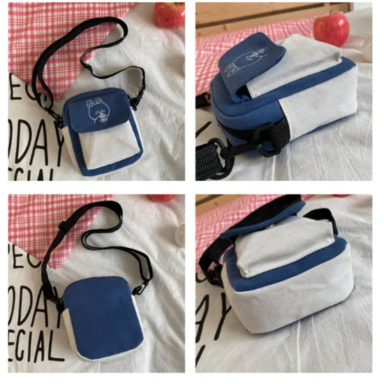 Cute Canvas One Shoulder Womens Bag Little Rabbit Korean Version Fashion Crossbody Bag Female Student Cotton Womens Handbag - Tasawoq