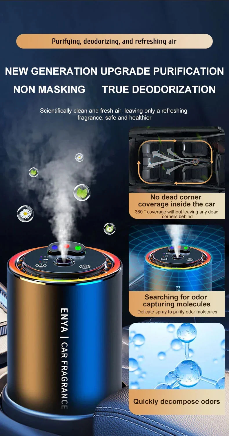 3-Color Starry Sky Top Car Aromatherapy Intelligent Spray Automatic Air Fragrance Sprayer Car Perfume Diffuser Suitable for Baby