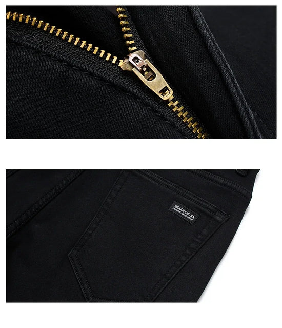 Men Classic Advanced Fashion Brand Jeans Jean Homme Man Soft Stretch Black Biker Masculino Denim Trousers Mens Pants Overalls - Tasawoq