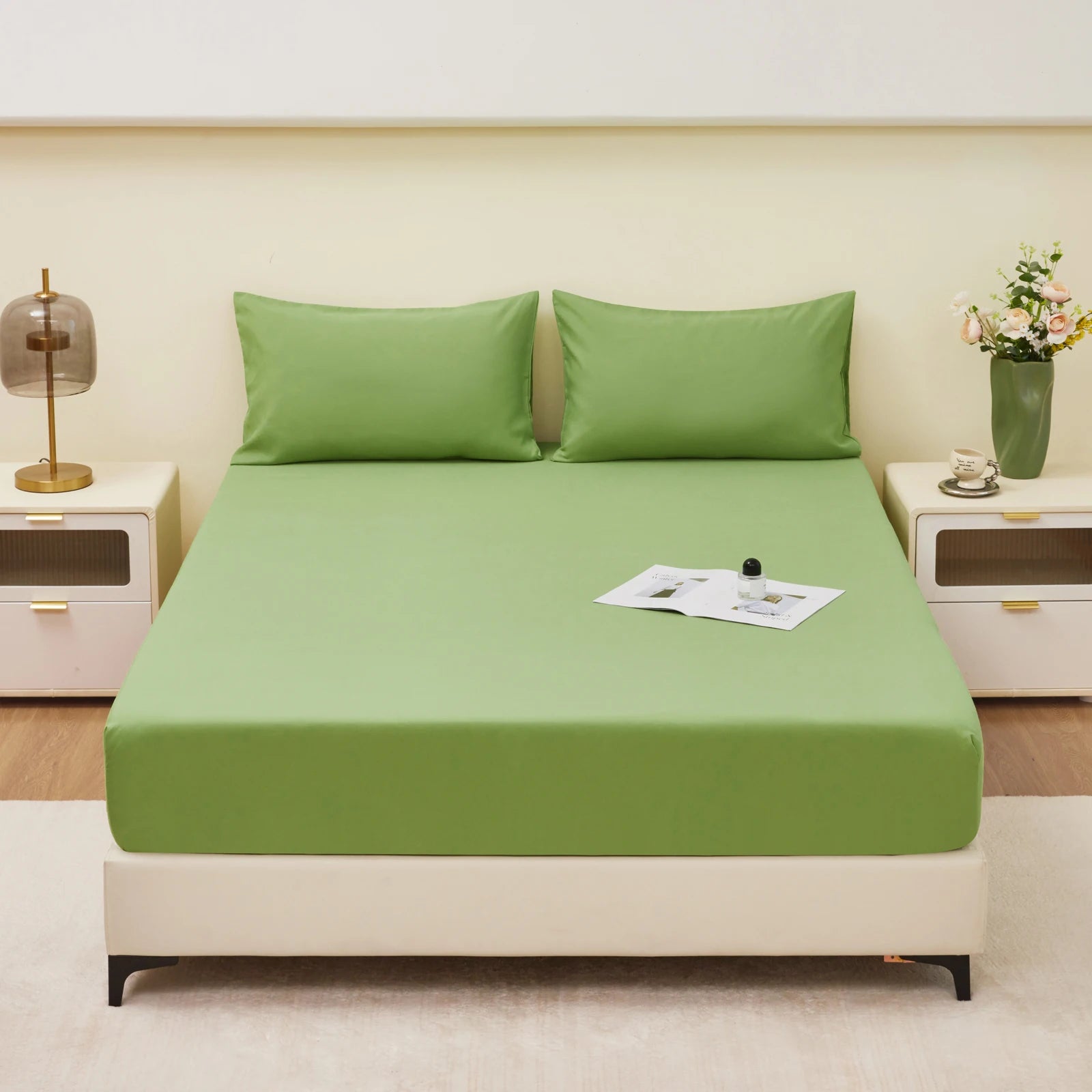 Safe Waterproof Mattress Protector, Soft Comfortable Breathable Solid Color Bedding Mattress Cover Fitted, Machine Washable - Tasawoq