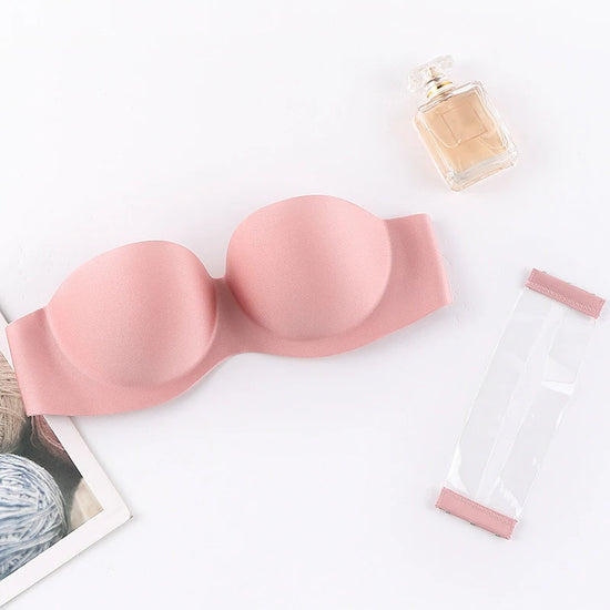 FINETOO Front Closure Sexy Push Up Bra Women Invisible Bras Underwear Lingerie For Female Brassiere Strapless Seamless Bralette - Tasawoq
