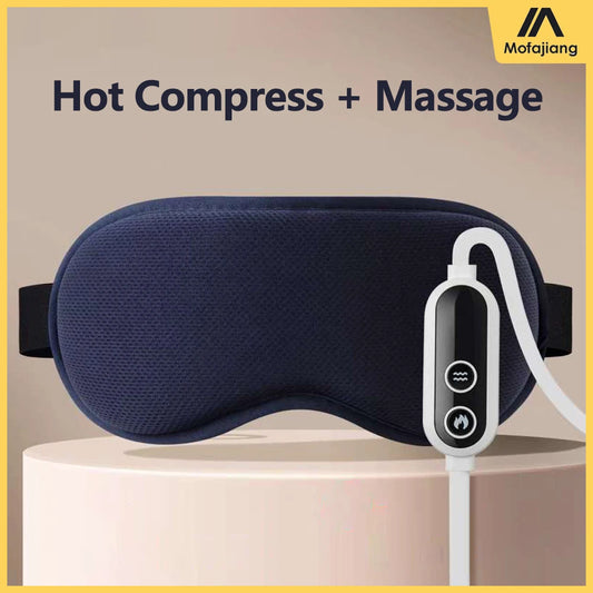Hot Compress and Massage Eye Mask Electric Heated Eye Massager for Relieve Eye Strain Dark Circles Sleeping Mask Eyeshades - Tasawoq