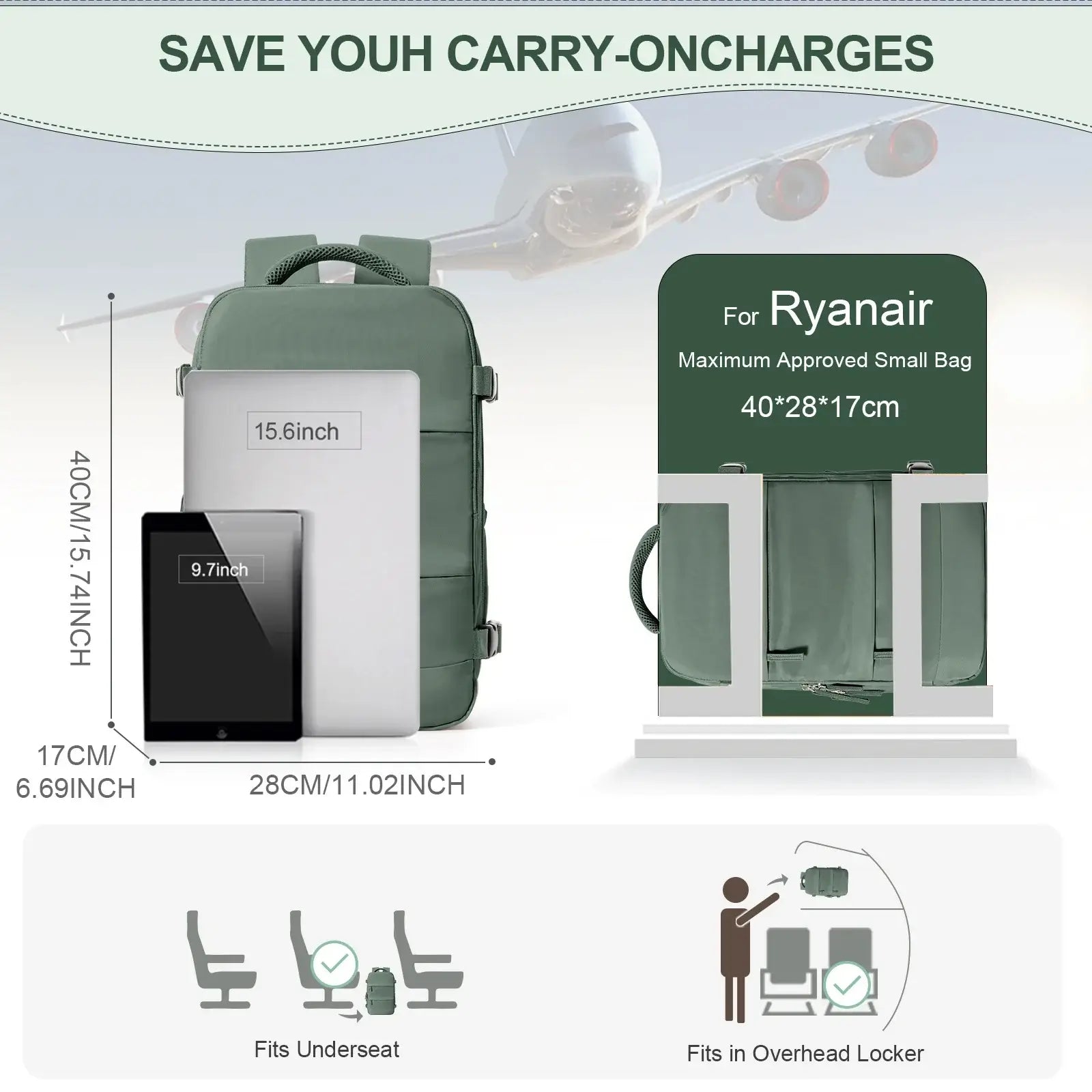 Ryanair Backpack 40x20x25 Cabin Bag Travel Backpack for Men Women Hand Luggage Leisure Laptop Backpack mochila para viaje cabina - Tasawoq
