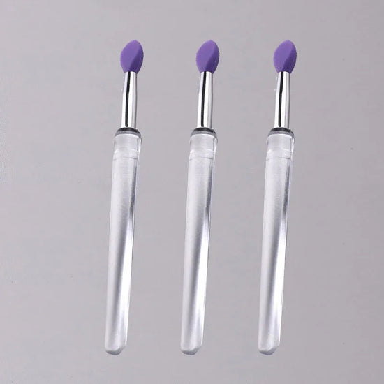 1/3/5pcs Flat Silicone Applicator Sticks Reusable Lip Brush With Cover For Dust Prevention Silicone Nail Powder Applying Tools - Tasawoq