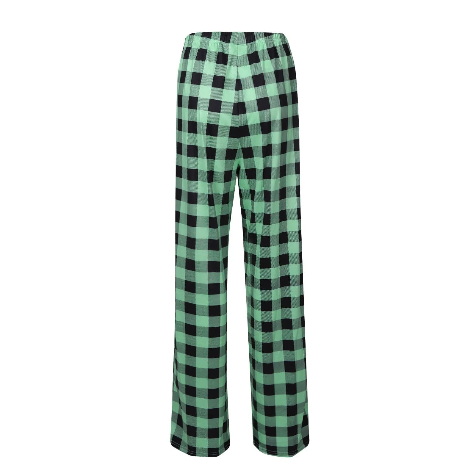 Women Christmas Pajama pants Autumn Winter Plaid Printed Pants Fashion Casual Wide Leg Pants Clothing Streetwear - Tasawoq