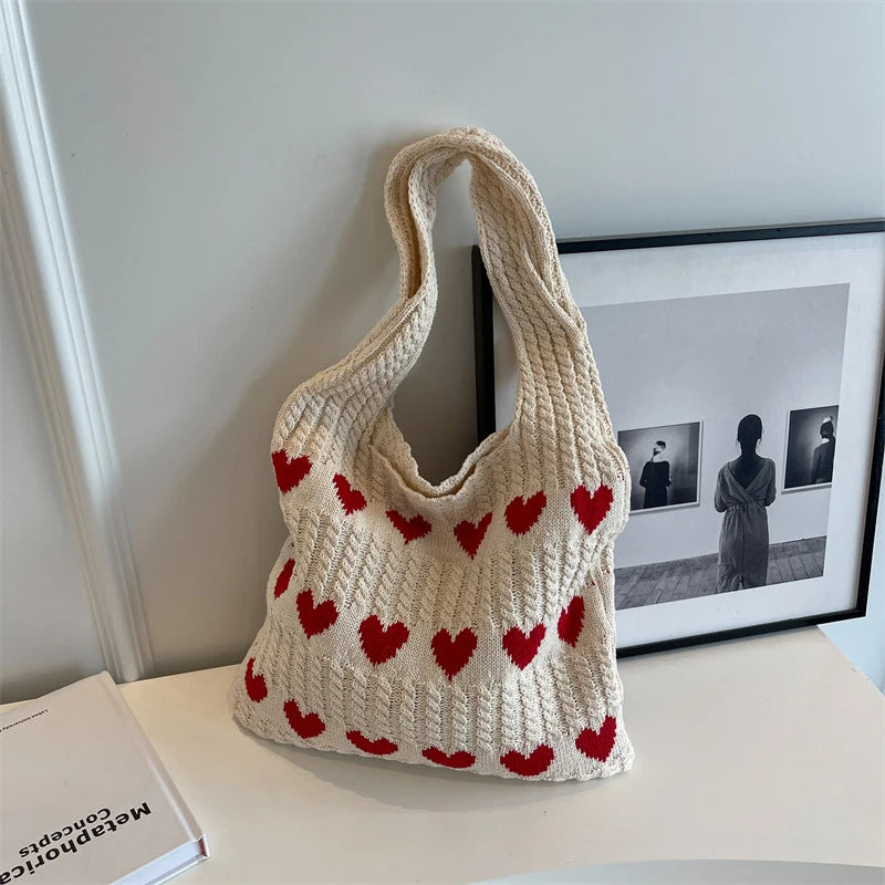 Summer Casual Woven Designer Knitted Handbags Female Shopper Totes Large Capacity Women's Shoulder Bag - Tasawoq