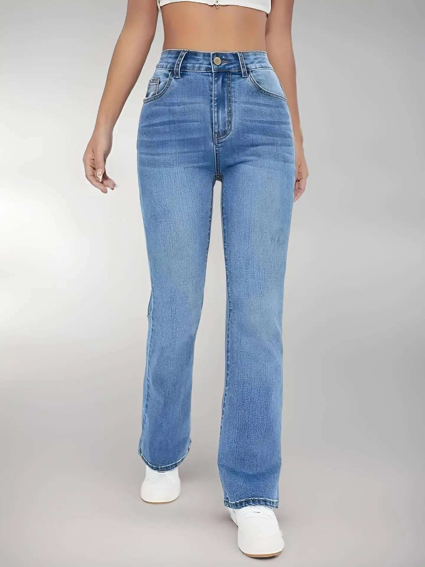 New women's hot jeans slimming European and American style casual versatile high waist washed Denim trousers for women - Tasawoq