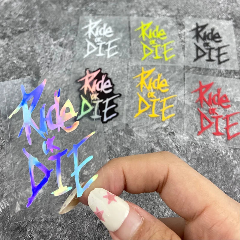 1PC Ride or Die Bike Frame Stickers Bicycle Top Tube Waterproof Vinyl Decals for MTB Bicycle Decorative Motorcycle Accessories - Tasawoq