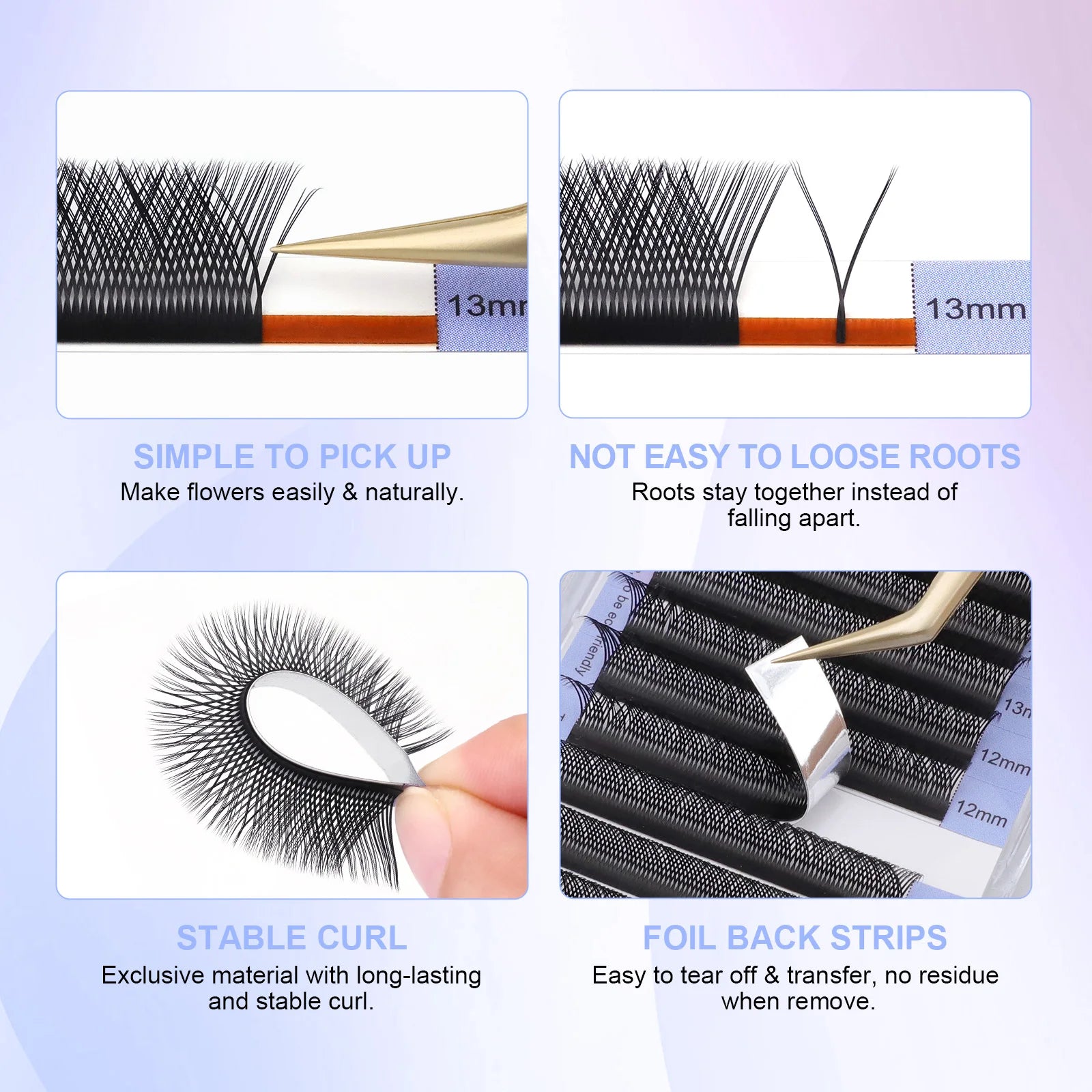 NAGARAKU YY Shape Double/Three Split Tips Triple Top Interlaced Root Eyelash Extensions Eyelashes - Tasawoq
