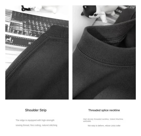100% pure cotton summer high-end brand men's short sleeve round neck fashionable style half sleeved top breathable T-shirt - Tasawoq