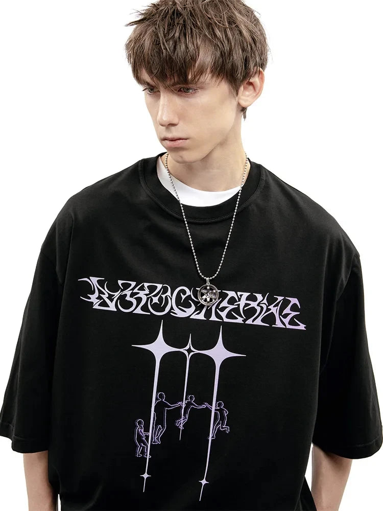 Men Tshirt Oversized Tops Short Sleeves Tee Y2k Взросление Tour Graphic 100% Cotton  Streetwear Harajuku Vintage Unisex Clothing