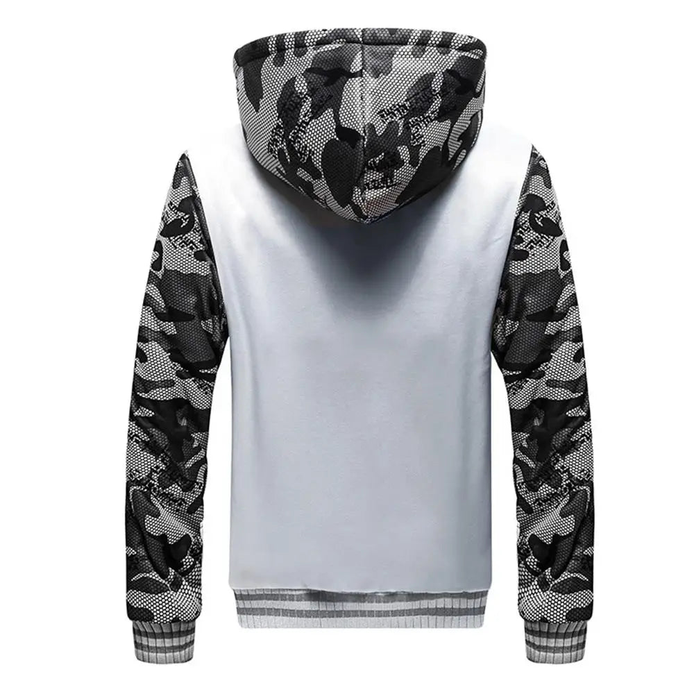 Men's Jacket Camouflage Thicken Winter Jackets for Men Fleece Long Sleeve Coat Man Casual Hoodies Streetwear Men's Coats - Tasawoq
