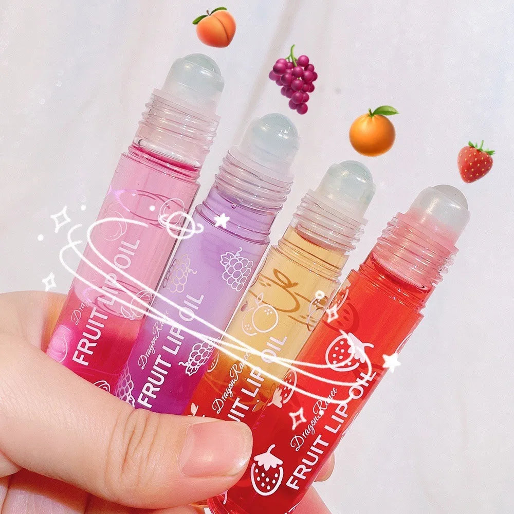 Roll-On Lip Oil, Moisturizing and Hydrating Lip Gloss, Nourishing Lip Balm Liquid for Smooth and Soft Lips, Long-Lasting Shine - Tasawoq