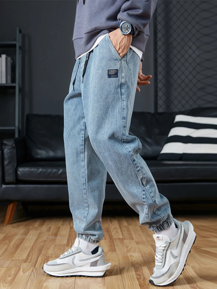 Big Size Men's Jogger Jeans 6XL 7XL 8XL Streetwear Black Blue Casual Denim Cargo Pants Stretch Cotton Taper Jeans Baggy Trousers - Tasawoq