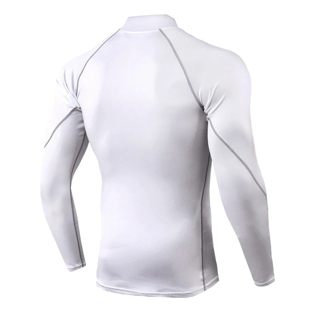 Men Sport T-shirt Quick Dry Bodybuilding Running Shirt Long Sleeve Compression Top Gym T Shirt Men Fitness Tight Rashgard - Tasawoq