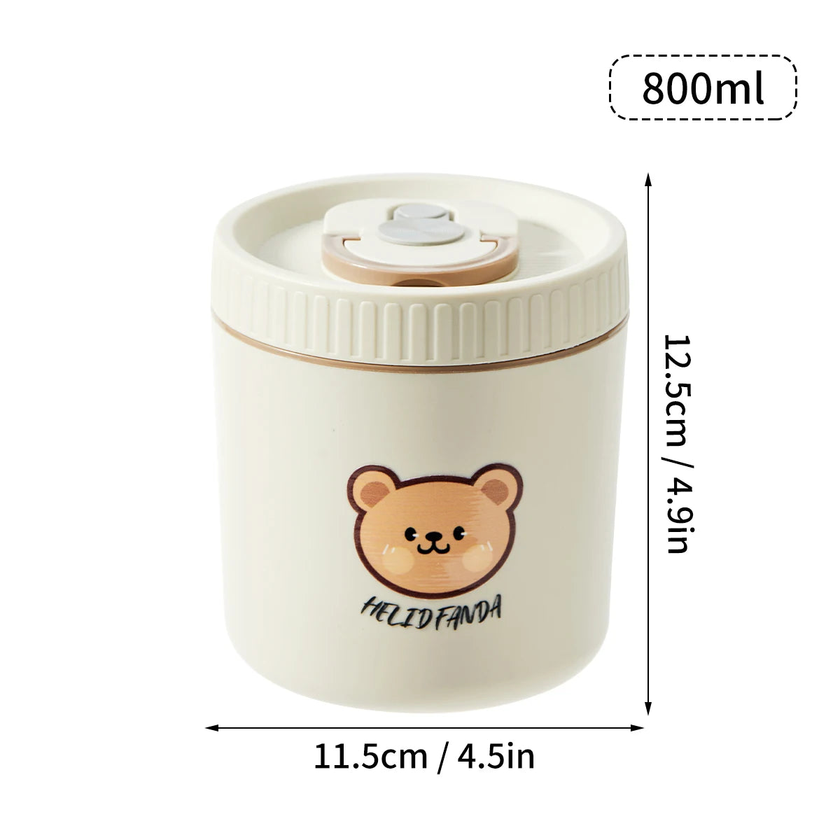 WORTHBUY Cute Bear 304 Stainless Steel Thermal Lunch Box For Kids Adults Portable Microwave Bento Box Leak Proof Food Container