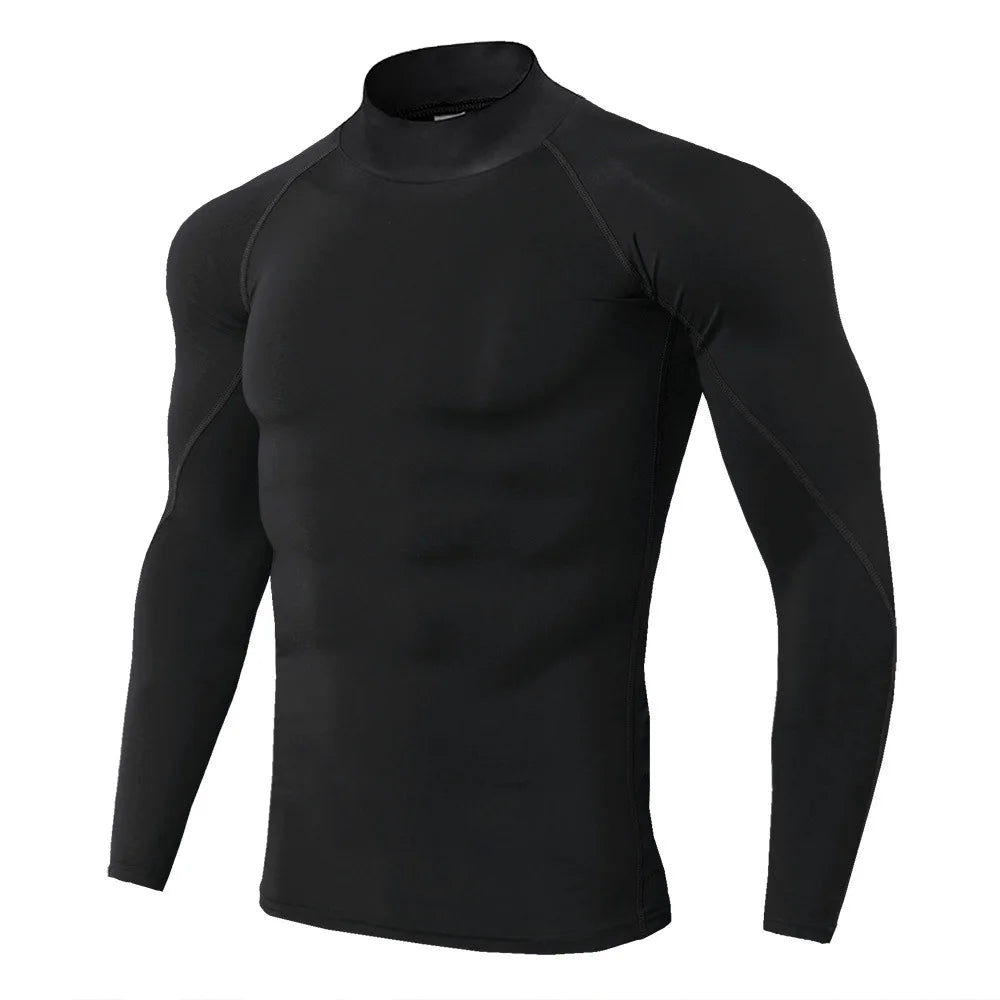 Men Sport T-shirt Quick Dry Bodybuilding Running Shirt Long Sleeve Compression Top Gym T Shirt Men Fitness Tight Rashgard - Tasawoq