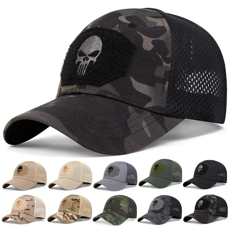 2025 NEW Skull Embroidered Top with Patch Breathable Baseball Caps Spring and Autumn Outdoor Adjustable Casual Hat Sunscreen Hat - Tasawoq
