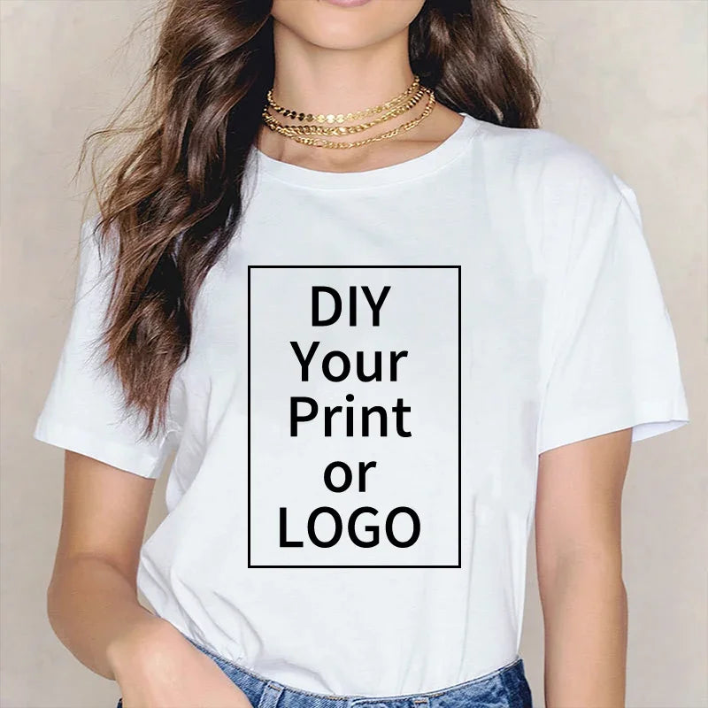 Custom T shirt Women Men Customised Printed 100% Cotton Short Sleeve Your Logo Photo Brand Text Tee Personalize Graphic Clothing - Tasawoq