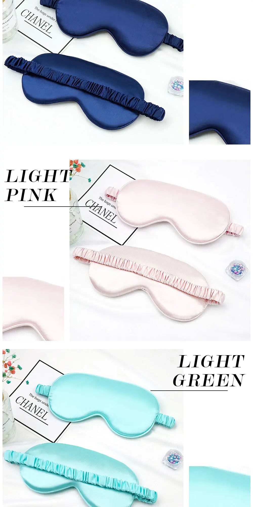 Imitated Silk Eye Patch Shading Sleep Eye Mask Eyepatch Travel Relax Cover Eyeshade Health Sleeping Shield Soft Eye Care Tools - Tasawoq