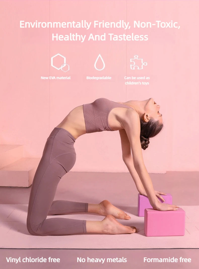 Yoga Blocks Gym Foam Brick Pilates Training Exercise Fitness Bolster Pillow Cushion Stretching Body Shaping Building Cubes - Tasawoq