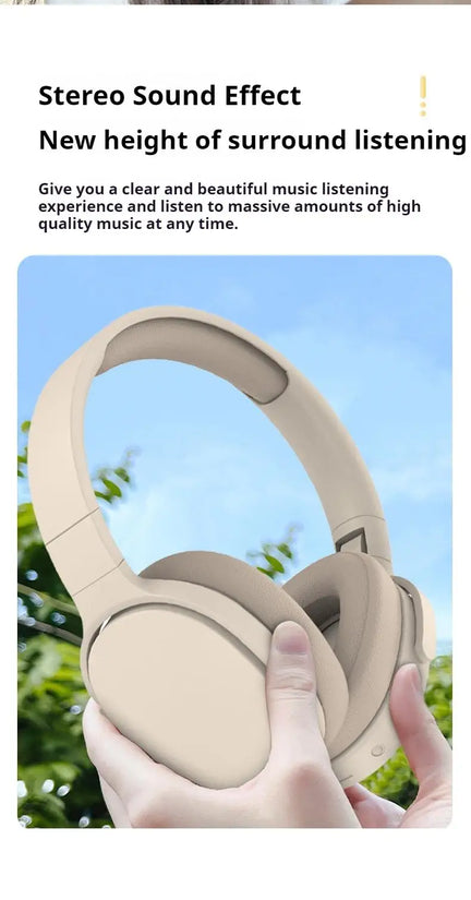#P2961 Wireless Bluetooth 5.3 Headphones Over Ear Hifi Stereo Headset True Sports With Earphones TF/AUX Music Player with HD Mic - Tasawoq