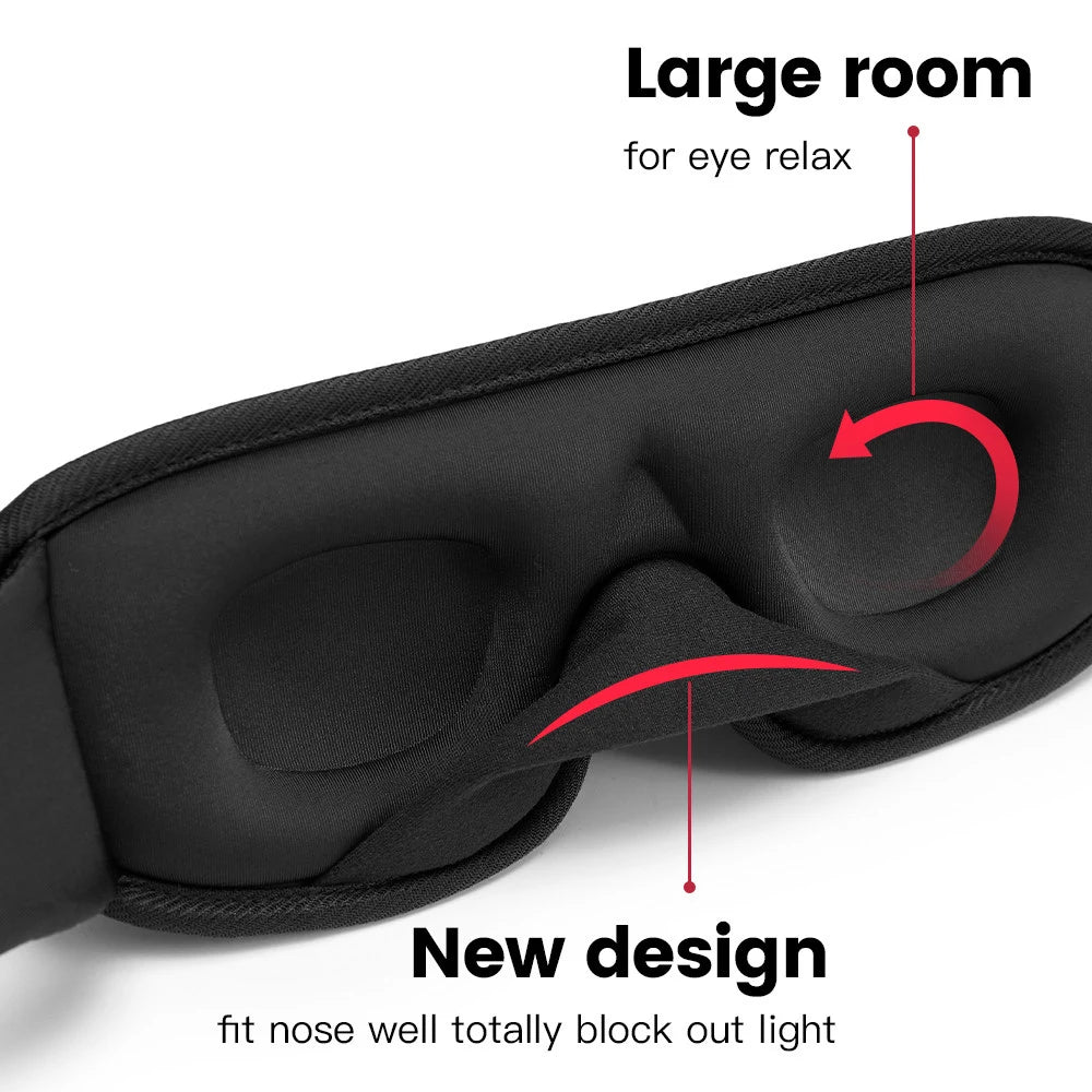 3D Sleeping Mask Block Out Light Sleep Mask For Eyes Soft Sleeping Aid Eye Mask for Travel Eyeshade Night Breathable Slaapmasker - Tasawoq