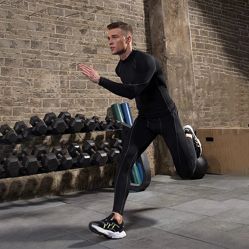 Men Sport T-shirt Quick Dry Bodybuilding Running Shirt Long Sleeve Compression Top Gym T Shirt Men Fitness Tight Rashgard - Tasawoq