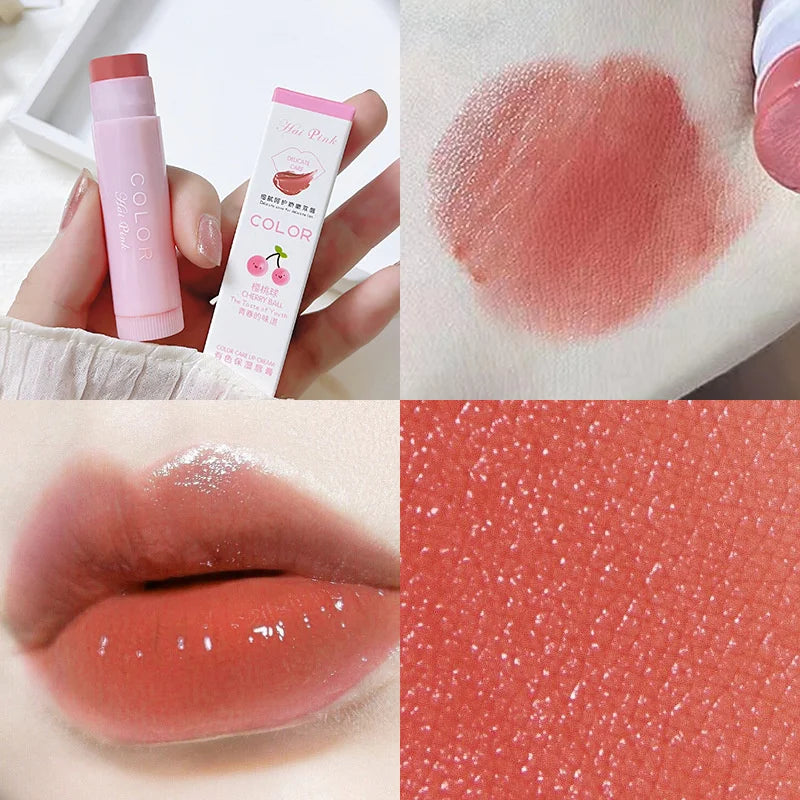 Colored Lip Balm Cute Moisturizing Lip Tint Long Lasting Waterproof Change Color Lipstick for Women Girls Lips Make Up Cosmetics - Tasawoq