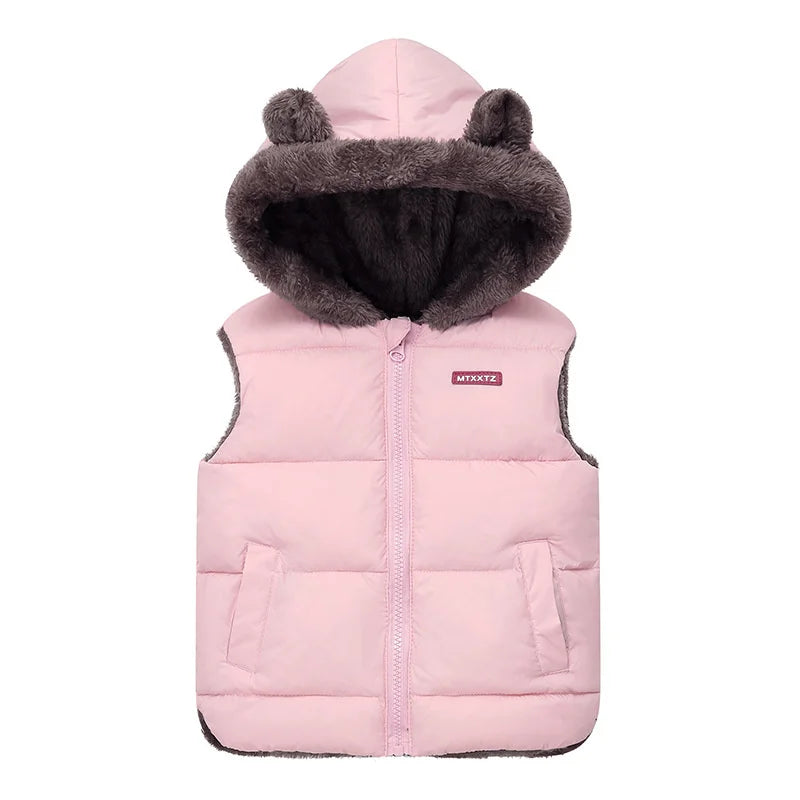 New Hooded Down Vest Coats Autumn Spring Baby Thick Warm Waistcoat Kids Outerwear Children Clothing Boys Girls Jackets Vest 2-6Y - Tasawoq