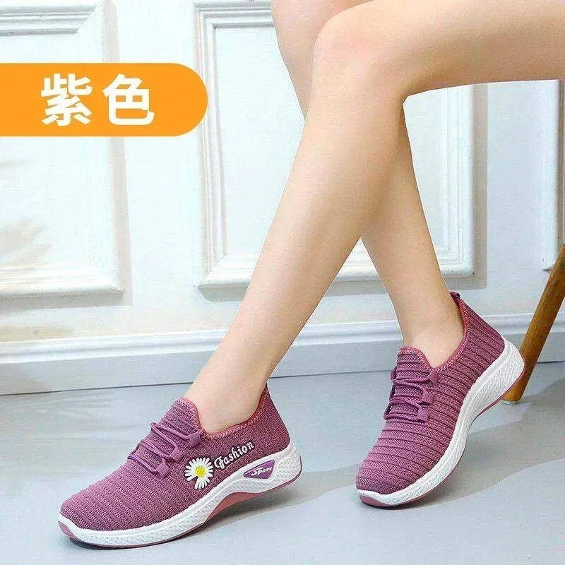 Adult sneakers, women's light running shoes, net shoes, comfortable soft soled sneakers, women's breathable casual single shoes - Tasawoq