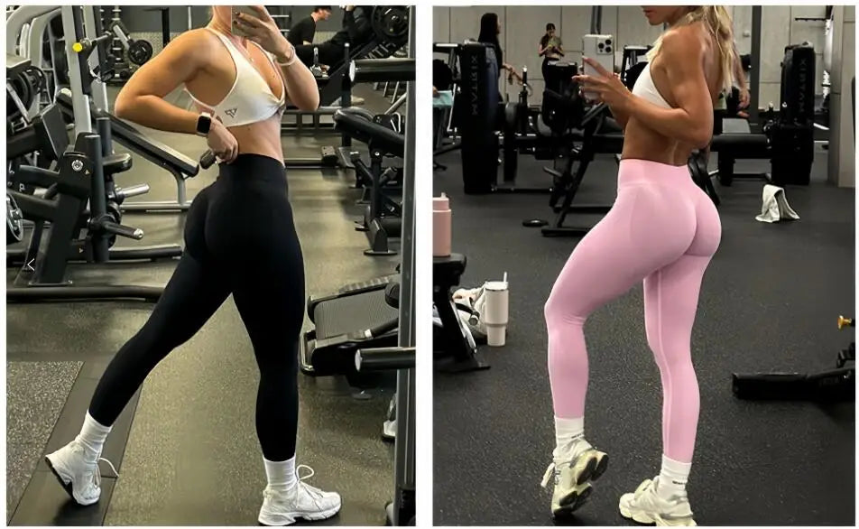 Seamless Sporty Leggings High Impact Yoga Leggings Fitness Pants Butt Lifting Tights Tummy Control Squat Proof Workout Tights - Tasawoq