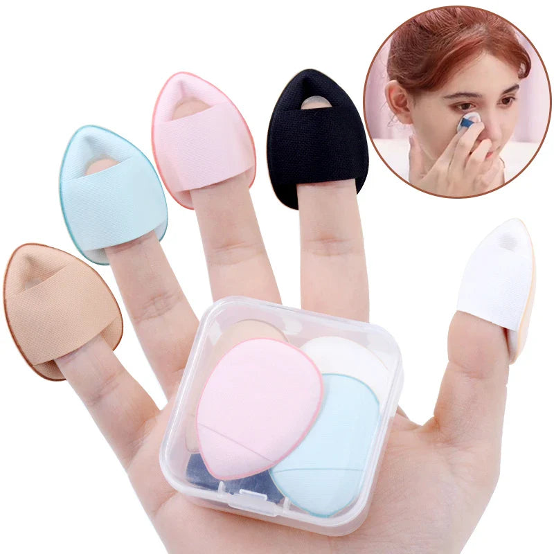 5/10Pcs Mini Finger Puff Foundation Small Air Cushion Powder Sponge Face Concealer BB Cream Cosmetic Applicator Makeup Tools - Tasawoq