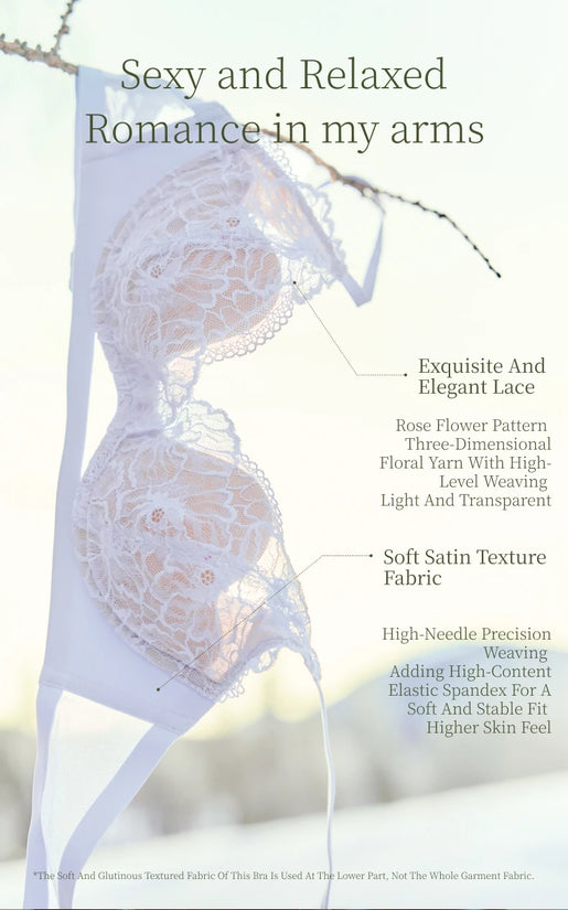 SUJIIN Women's Sexy Push Up Bra Wireless Black Lace Small Chest Bras for Women Summer Thin Comfort Bralettes Lady Lingerie MX325 - Tasawoq