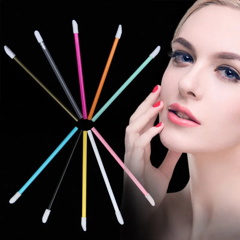 50 Pcs Disposable Lip Brush Makeup Tools Hollow Lip Wands Nylon Lip Gloss Stick Applicator Lipstick Wands Set Cosmetic Tools - Tasawoq