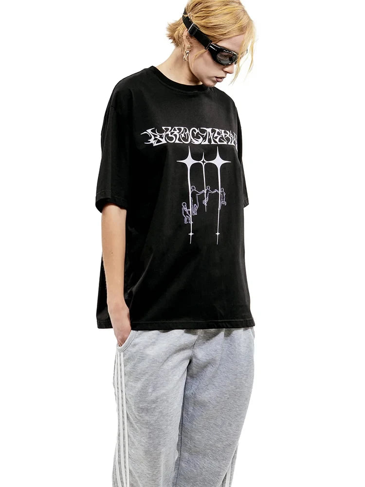 Men Tshirt Oversized Tops Short Sleeves Tee Y2k Взросление Tour Graphic 100% Cotton  Streetwear Harajuku Vintage Unisex Clothing
