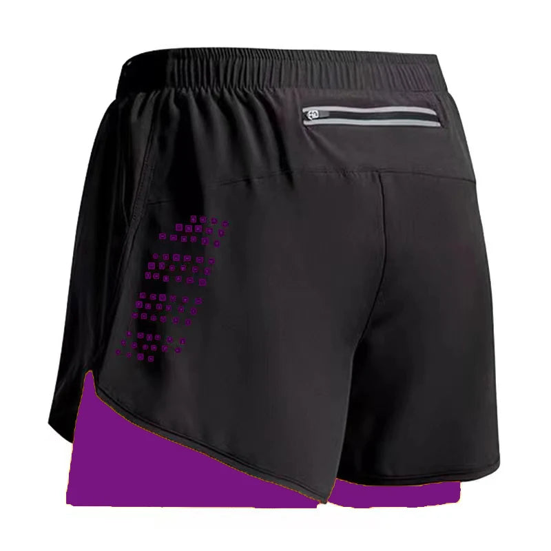 New Men Running Shorts Gym Sports Shorts 2 In 1 Quick Dry Workout Training Gym Fitness Jogging Short Pants Summer Men Shorts - Tasawoq