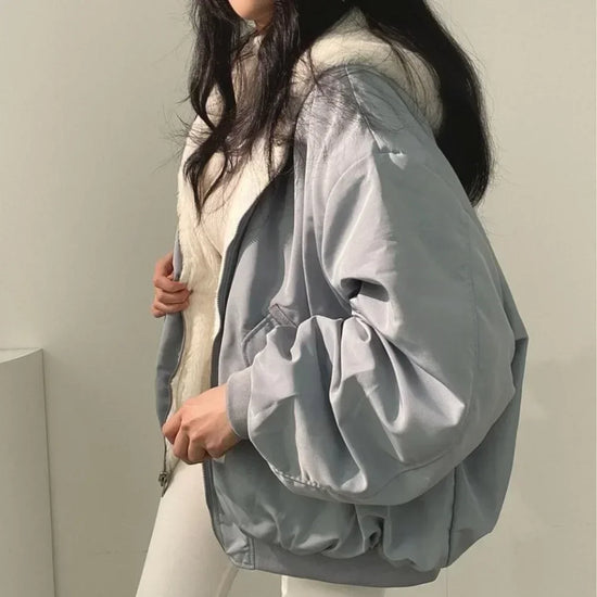New Jackets for Women Thick Warm Parkas Oversized Double Sided Hooded Coat Korean Fashion Casual Loose Zip Up Jackets Coat Women - Tasawoq