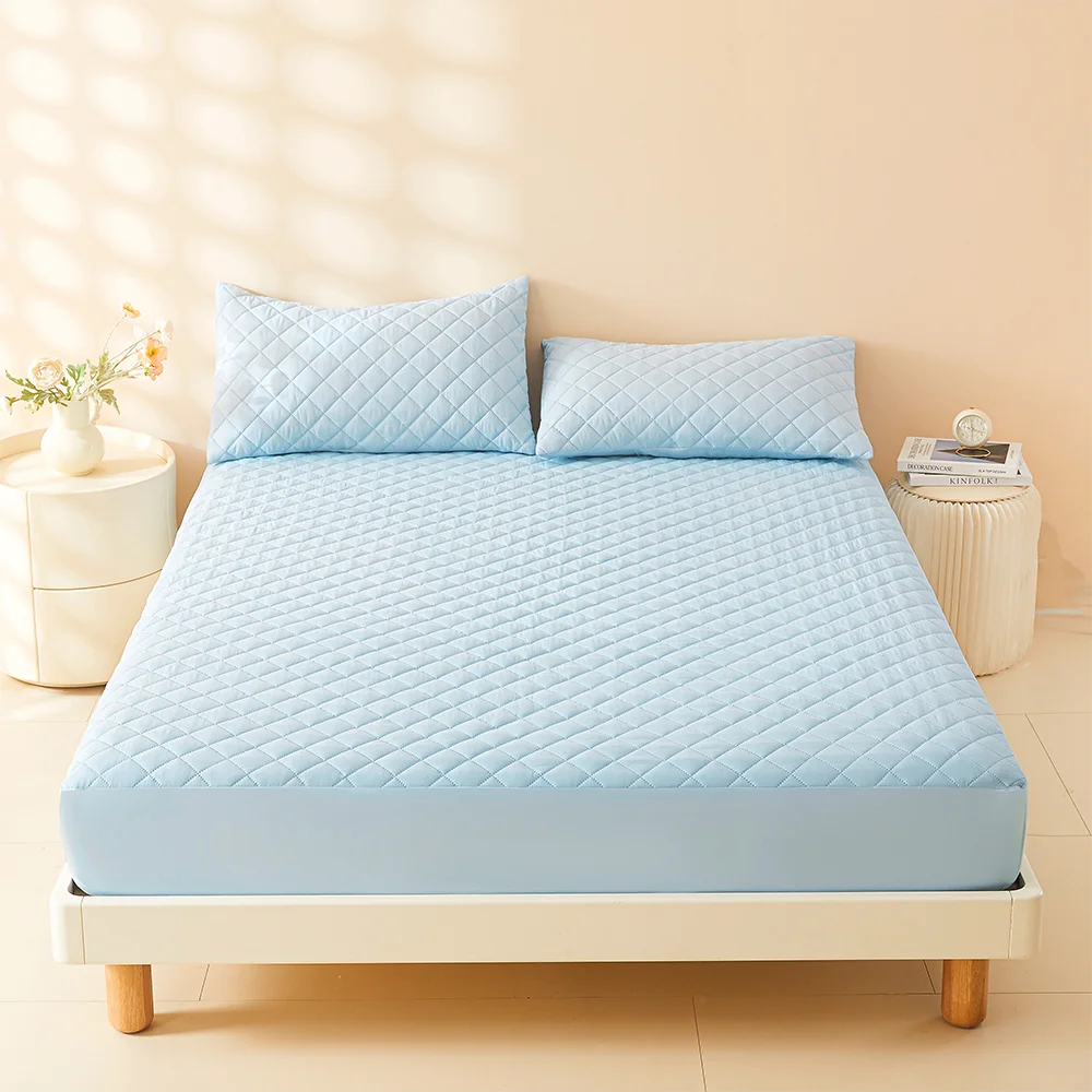 1pc 3D Air Fabric Thick Mattress Cover, 100% Waterproof Mattress Protector, Soft and Breathable Fitted Bed Sheet (No Pillowcase) - Tasawoq