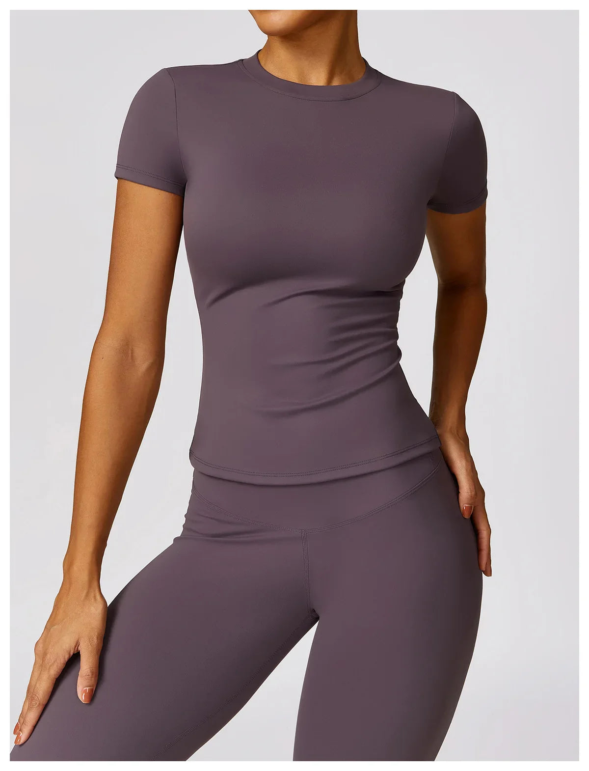 HGC Women's Sports T Shirt Summer Short Sleeve Running Round Neck Breathable Stretchy GYM Yoga Slim Fitness Active Top Tee - Tasawoq