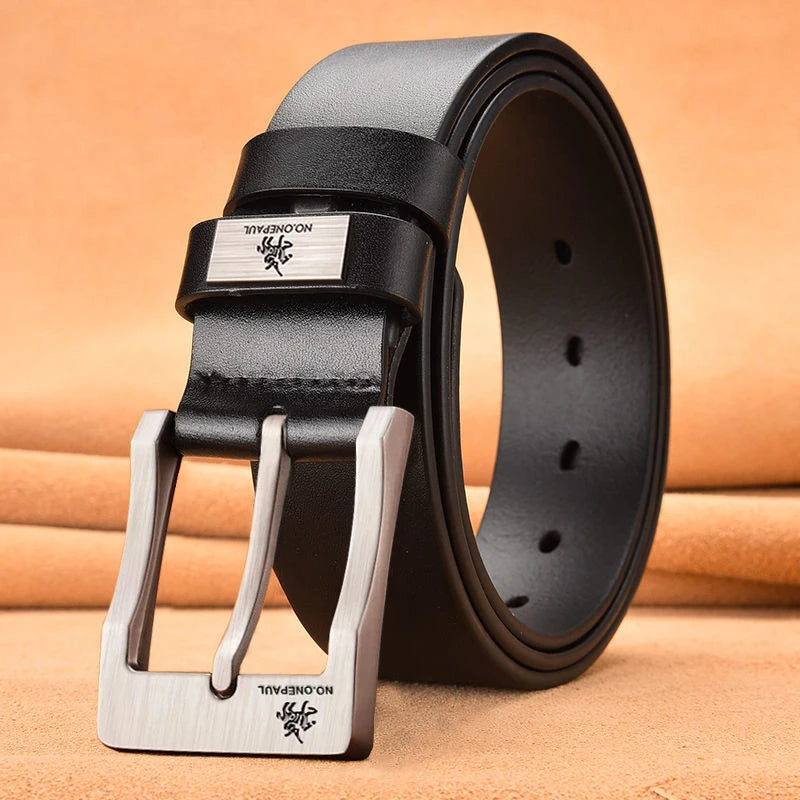 New Trend Men's High Quality Buckle Jeans Cowhide Casual Belt Business Denim Belt Men's Fashion Designer - Tasawoq